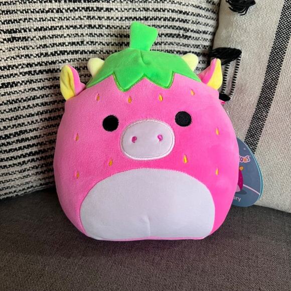 Squishmallows Other - NWT Cleary the Strawberry Cow Squishmallows 8”
